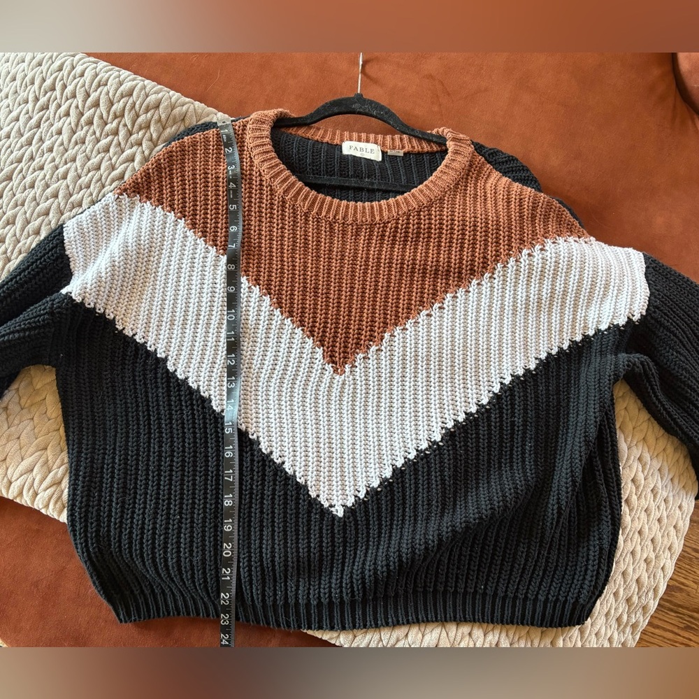 Boxy Chevron Colorblock Sweater